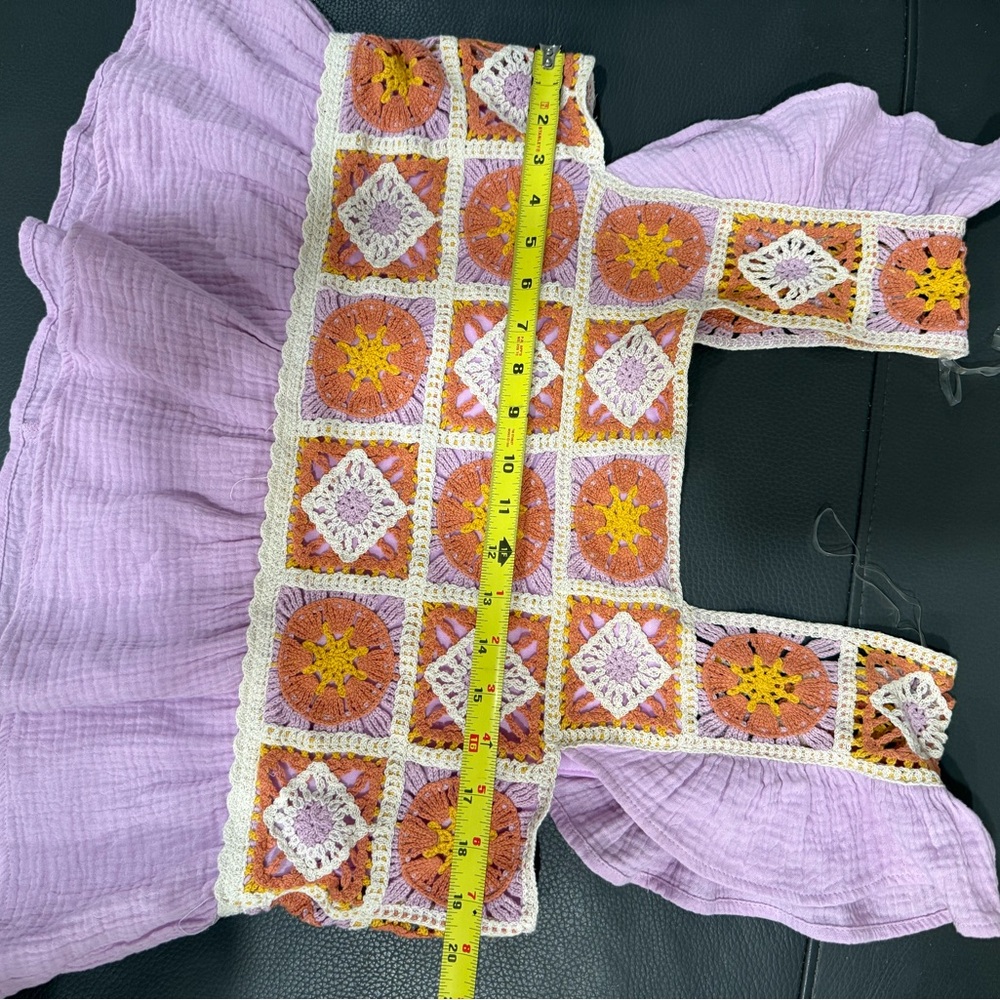 Vibrant Patchwork Crochet Blouse - image 7